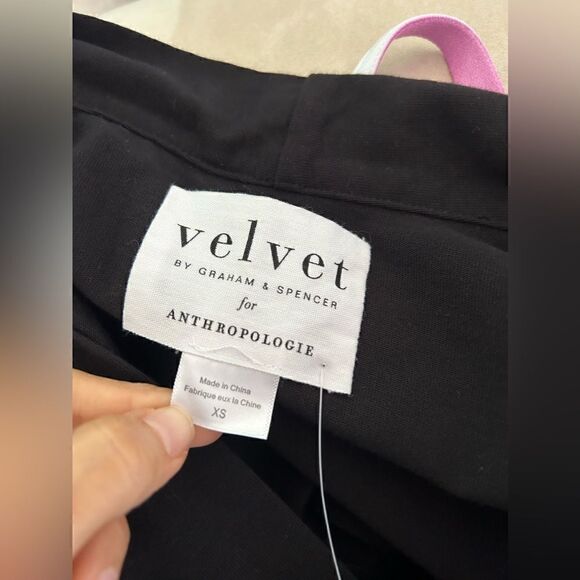 NWT Velvet By Graham & Spencer For Anthropologie Black Puff Sleeve Dress - Picture 11 of 12